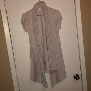 Short sleeved waterfall cardigan